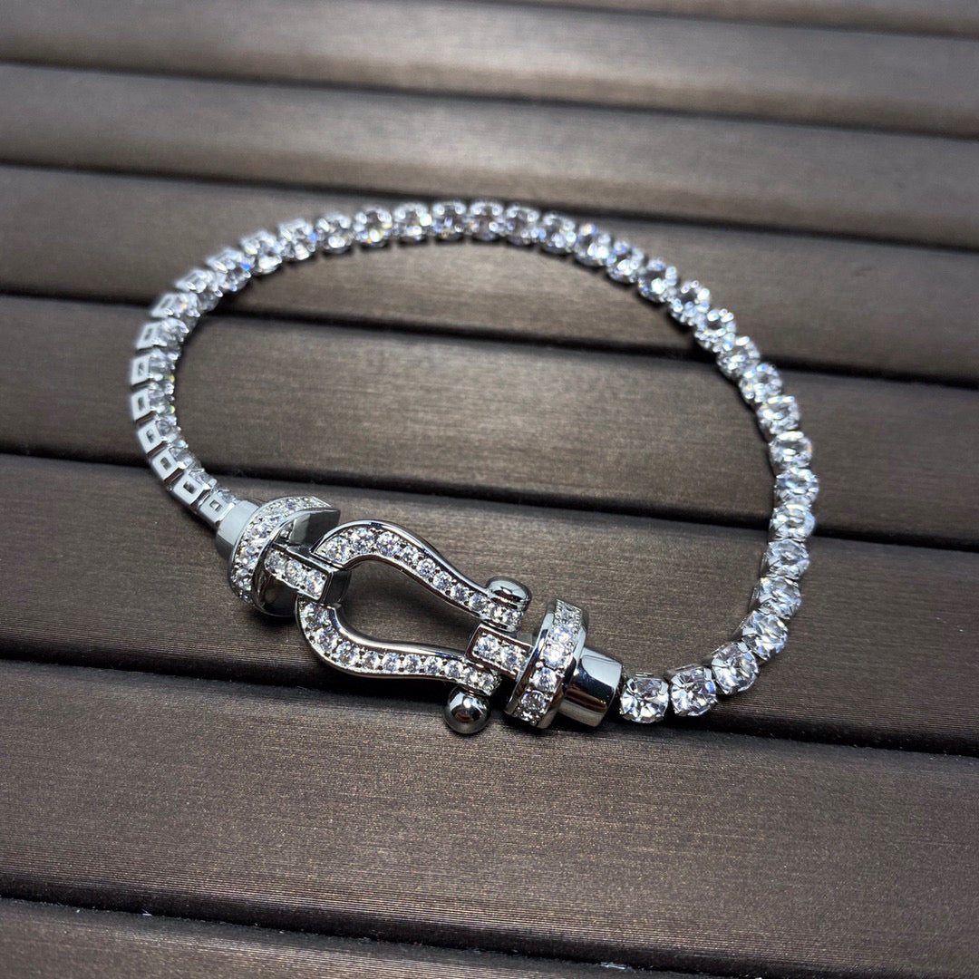 [Dawnora Jewelry]FORCE  LARGE HORSESHOE FULL DIAMOND TENNIS BRACELET