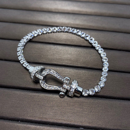 [Dawnora Jewelry]FORCE  LARGE HORSESHOE FULL DIAMOND TENNIS BRACELET