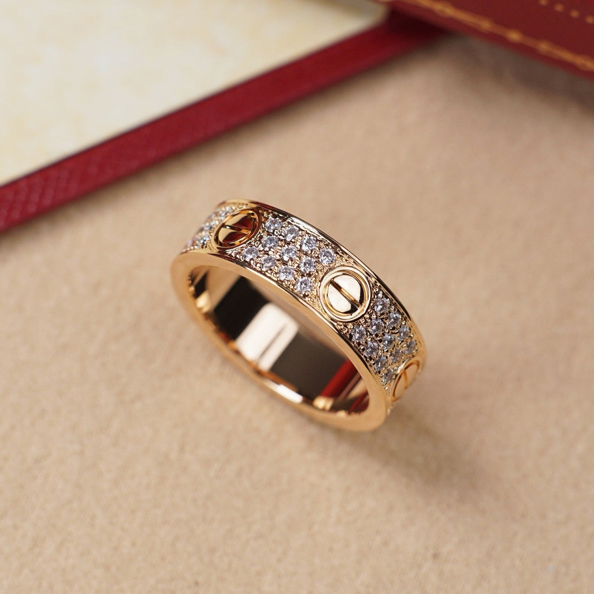 [Dawnora Jewelry]LOVE RING 5.5MM DIAMONDS PAVED