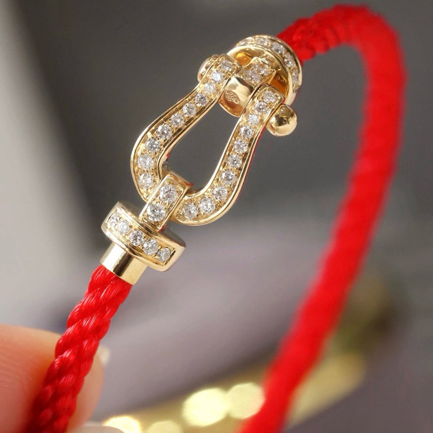 [Dawnora Jewelry]FORCE LARGE HORSESHOE FULL DIAMOND BRACELET GOLD