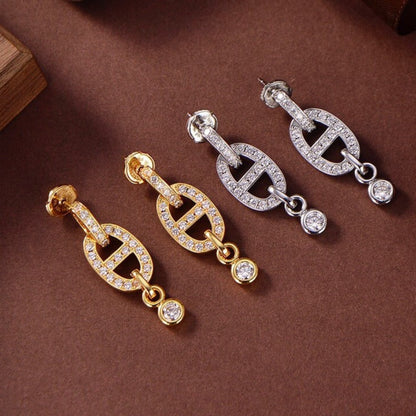 [Dawnora Jewelry]HM CHAINE DIAMOND EARRINGS