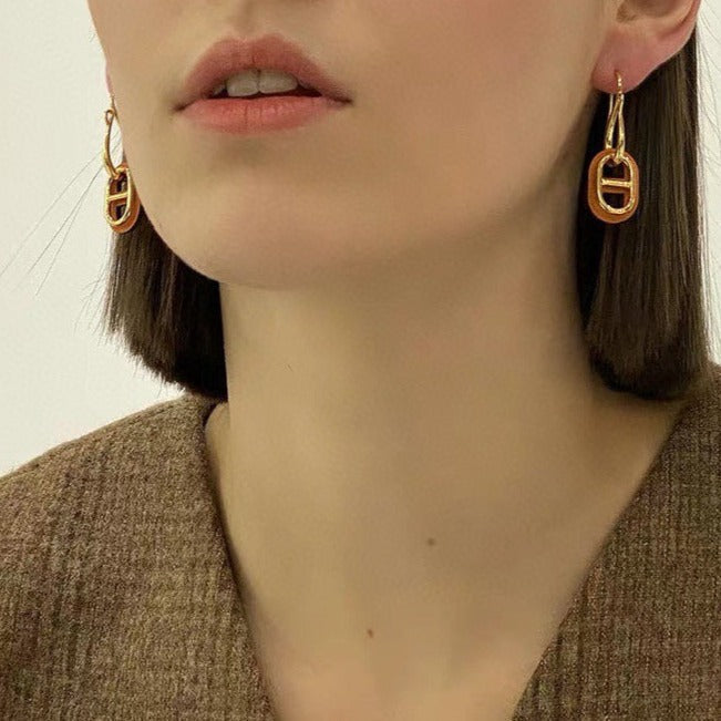 [Dawnora Jewelry]HM O'MAILLON GOLD EARRINGS