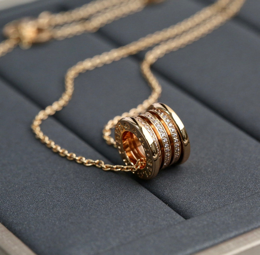 [Dawnora Jewelry]ZERO 1 PINK GOLD DIAMOND NECKLACE