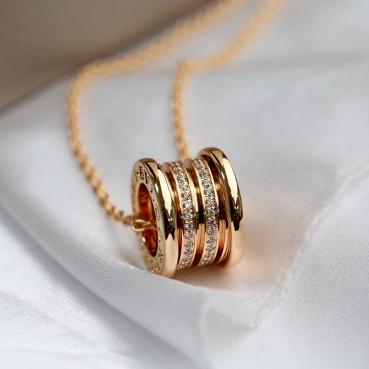 [Dawnora Jewelry]ZERO 1 PINK GOLD DIAMOND NECKLACE