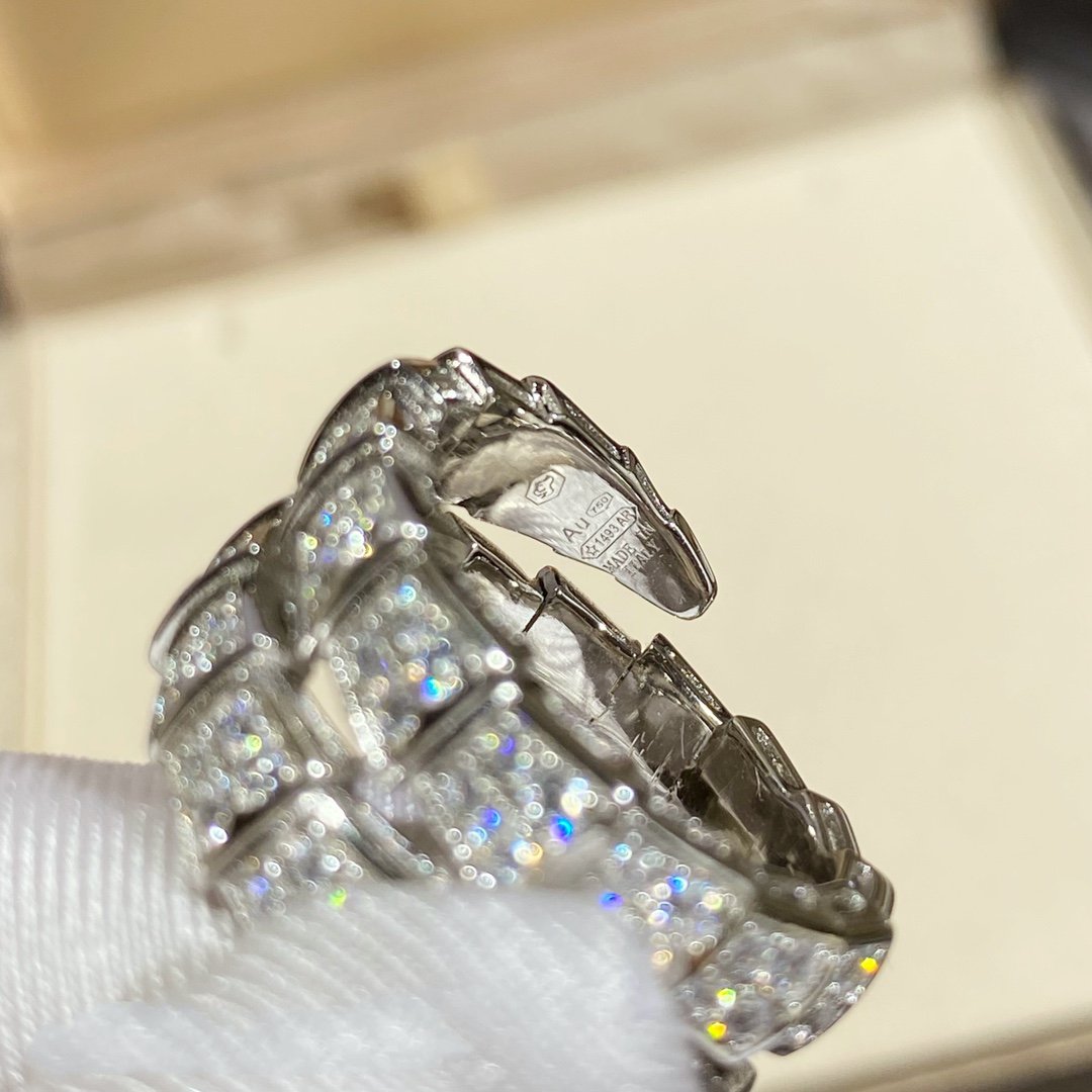 [Dawnora Jewelry]SERPENTI DOUBLE RING SILVER DIAMOND PAVED