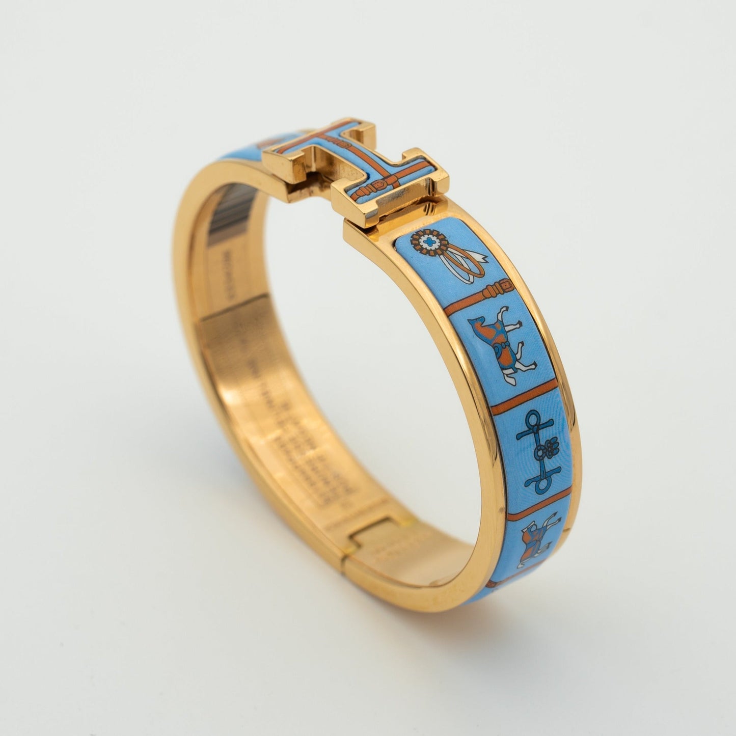 [Dawnora Jewelry]H PINK GOLD BRACELET BLUE CERAMIC