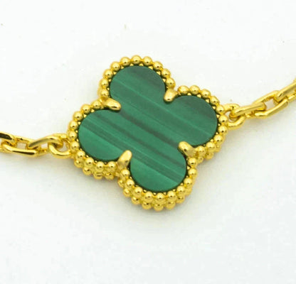 [Dawnora Jewelry] CLOVER 5 MOTIF MALACHITE BRACELET COLLECTION