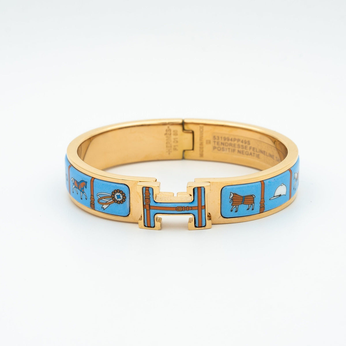[Dawnora Jewelry]H PINK GOLD BRACELET BLUE CERAMIC