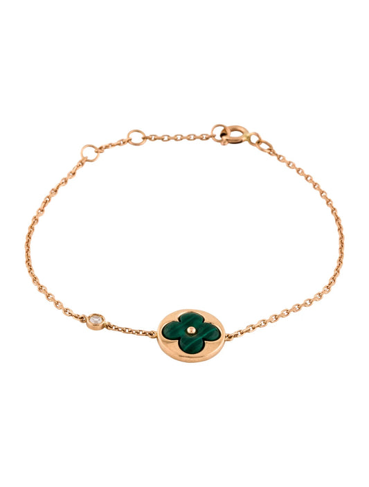 [Dawnora Jewelry]SUN MALACHITE 1 DIAMOND PINK GOLD BRACELET