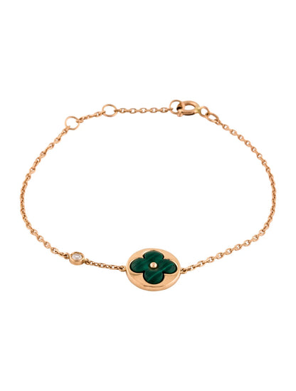 [Dawnora Jewelry]SUN MALACHITE 1 DIAMOND PINK GOLD BRACELET