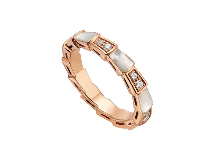 [Dawnora Jewelry]SERPENTI RING PINK GOLD DIAMOND MOP 3MM