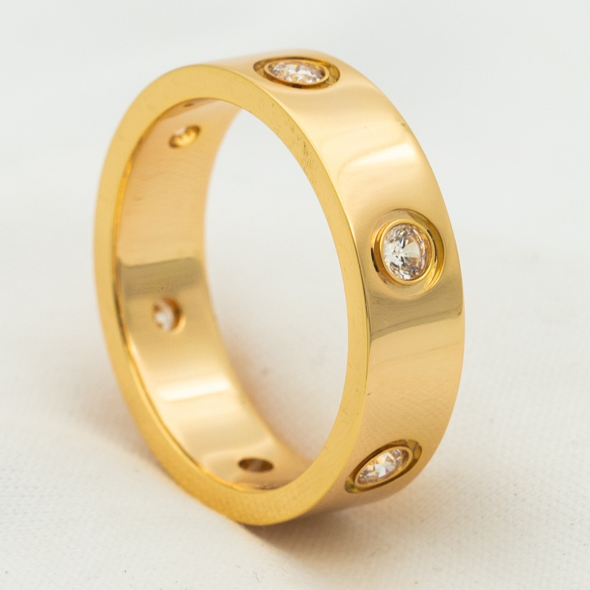[Dawnora Jewelry]LOVE RING 5.5MM 6 DIAMONDS PINK GOLD