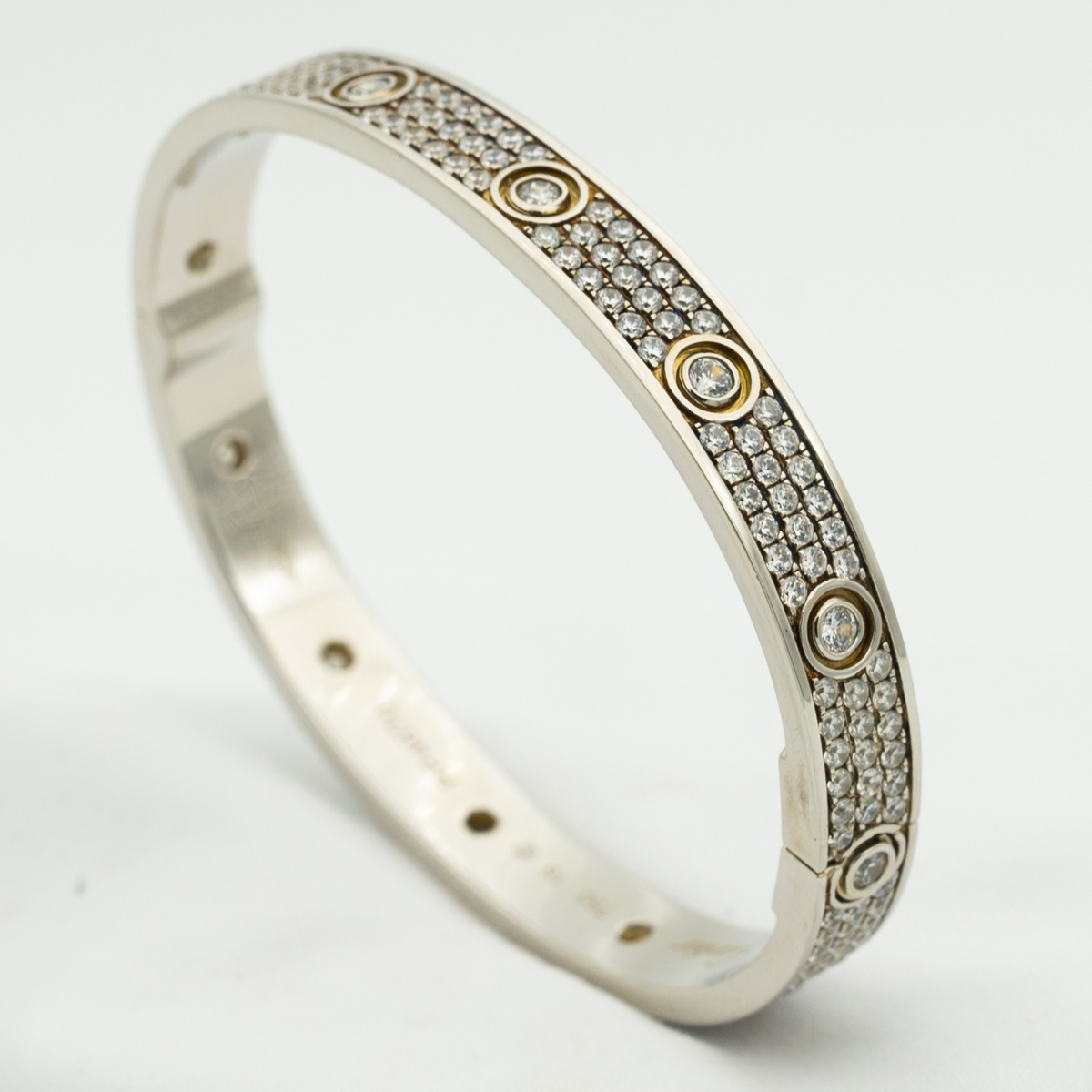 [Dawnora Jewelry]LOVE BRACELET 6.1MM DIAMOND-PAVED 10 BIG DIAMONDS