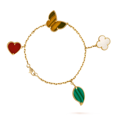 [Dawnora Jewelry]LUCKY SPRING 5 MOTIF GOLD BRACELET