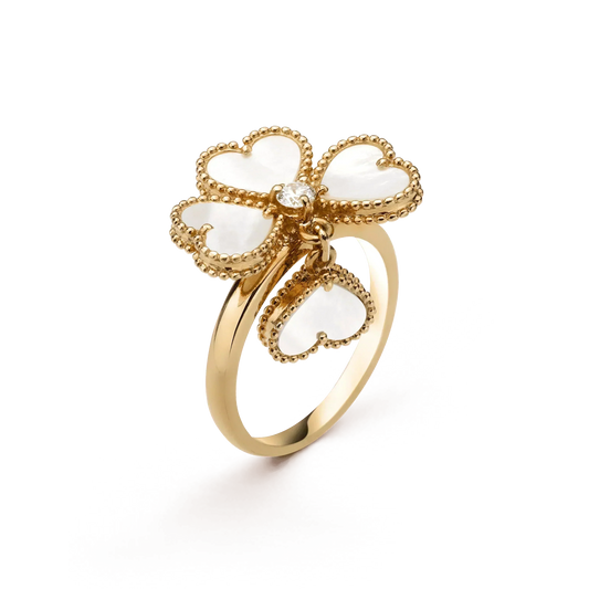 [Dawnora Jewelry]SWEET CLOVER WHITE MOP RING