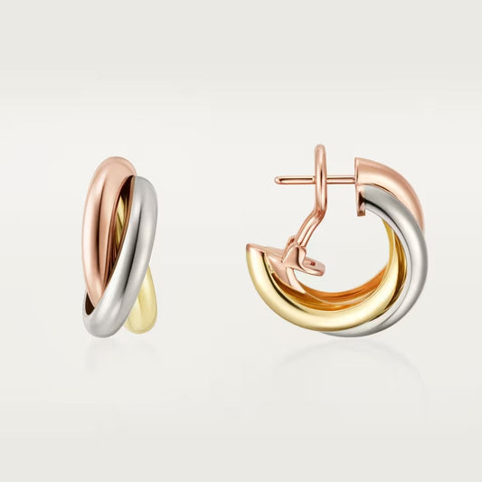 [Dawnora Jewelry]TRINITY ON DIAMOND CLASSIC EARRINGS