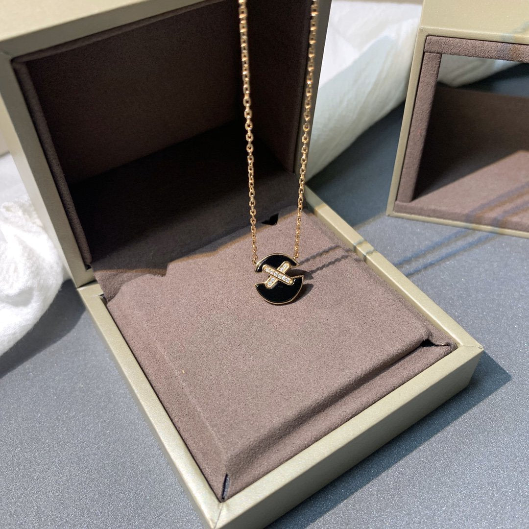 [Dawnora Jewelry]JEUX DE PINK GOLD DIAMOND NECKLACE