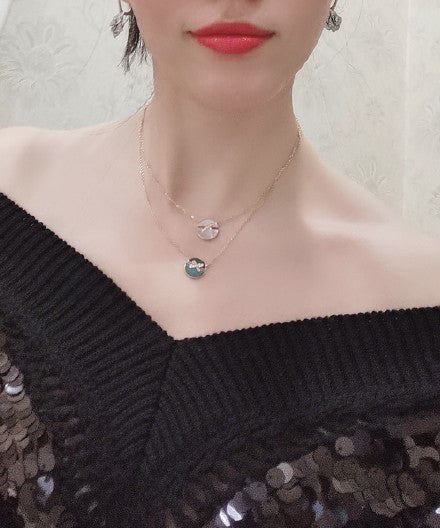 [Dawnora Jewelry]JEUX DE PINK GOLD DIAMOND NECKLACE
