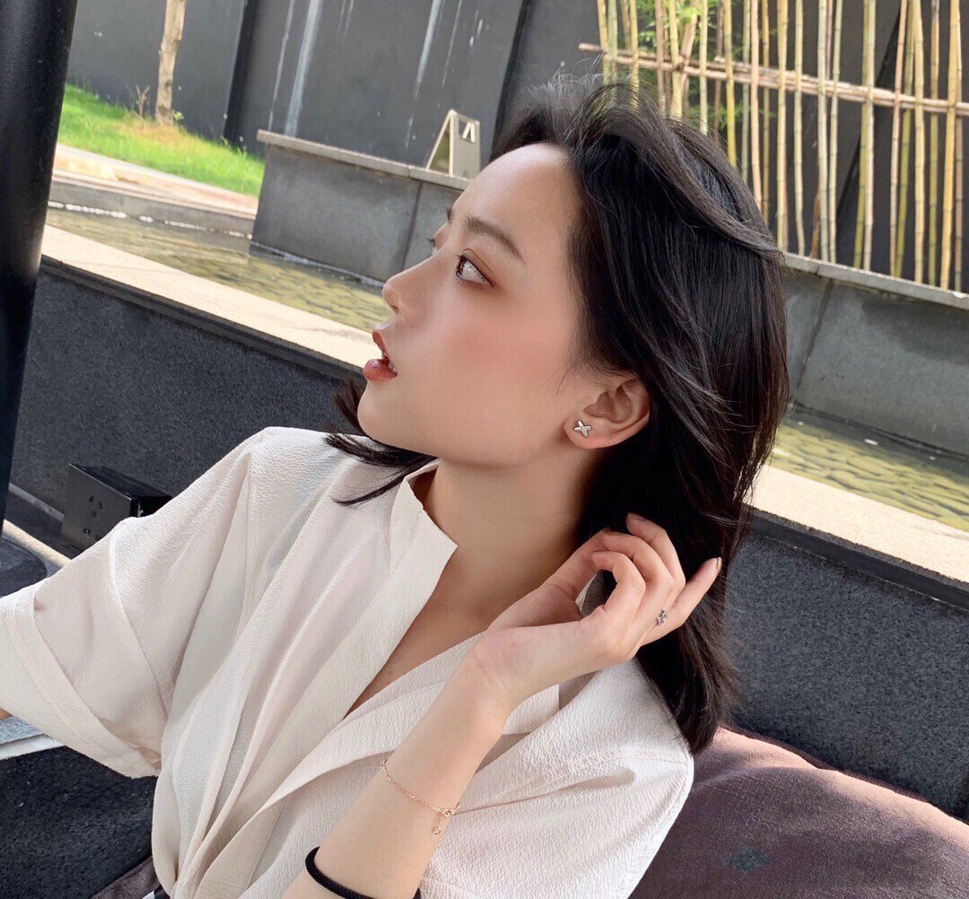 [Dawnora Jewelry]JEUX DE WHITE MOP ROSE GOLD DIAMOND EARRINGS