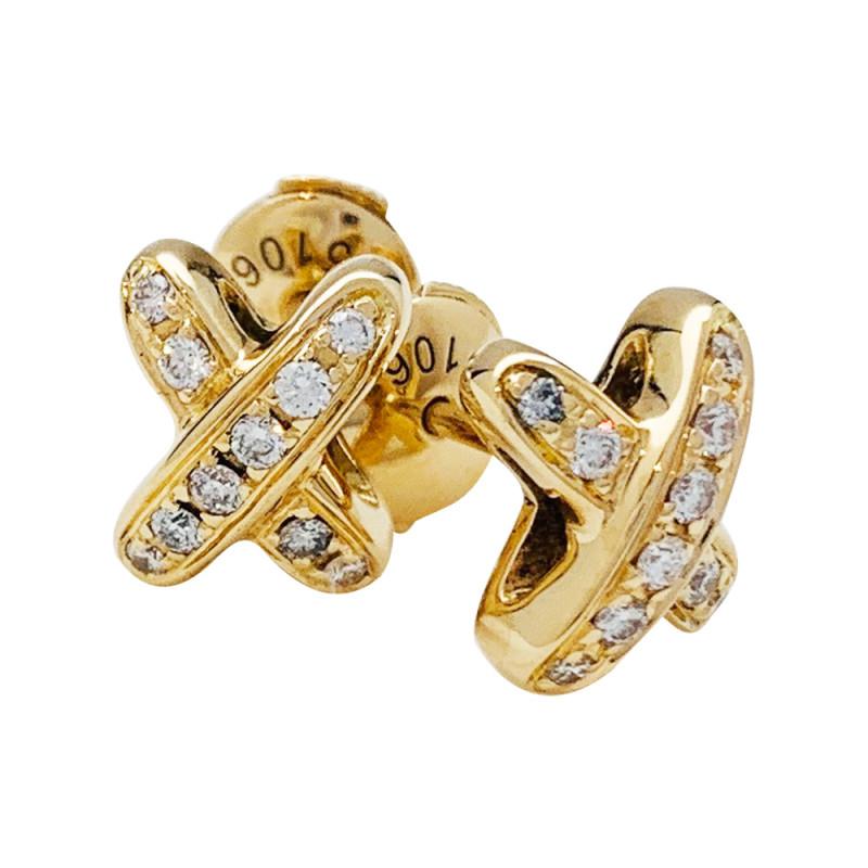 [Dawnora Jewelry]JEUX DE GOLD DIAMOND EARRINGS