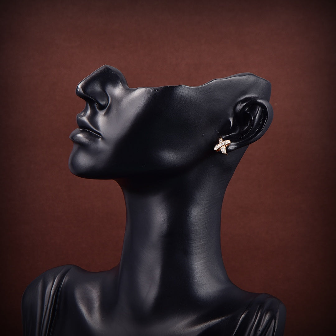 [Dawnora Jewelry]JEUX DE GOLD DIAMOND EARRINGS