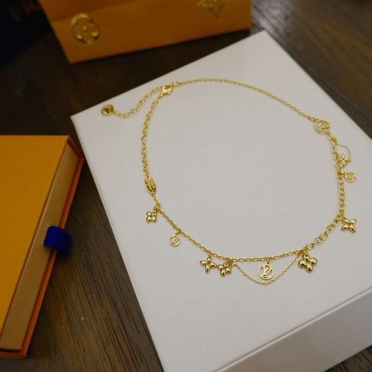 [Dawnora Jewelry]BLOOMING SUPPLE NECKLACE BRASS