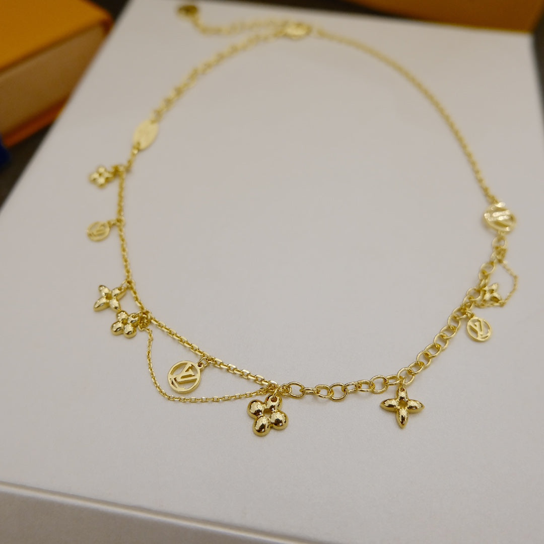 [Dawnora Jewelry]BLOOMING SUPPLE NECKLACE BRASS
