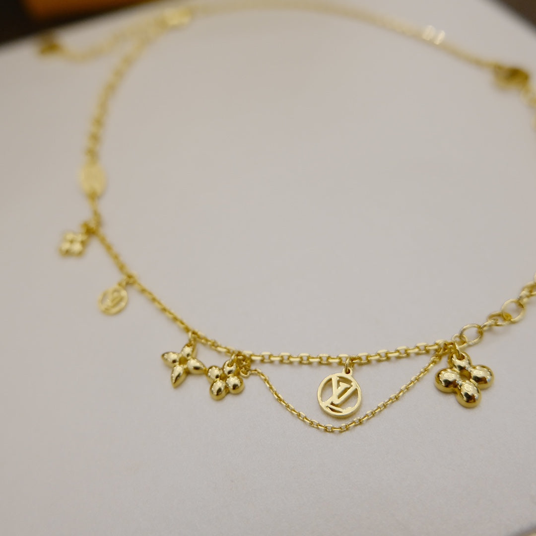[Dawnora Jewelry]BLOOMING SUPPLE NECKLACE BRASS
