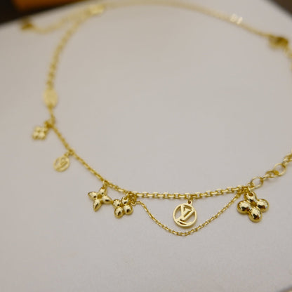 [Dawnora Jewelry]BLOOMING SUPPLE NECKLACE BRASS