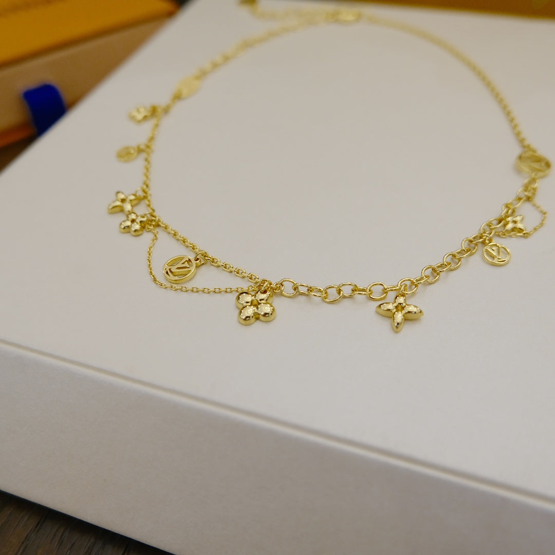 [Dawnora Jewelry]BLOOMING SUPPLE NECKLACE BRASS