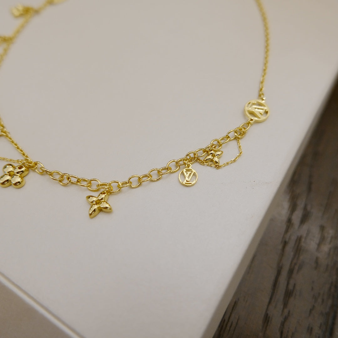 [Dawnora Jewelry]BLOOMING SUPPLE NECKLACE BRASS