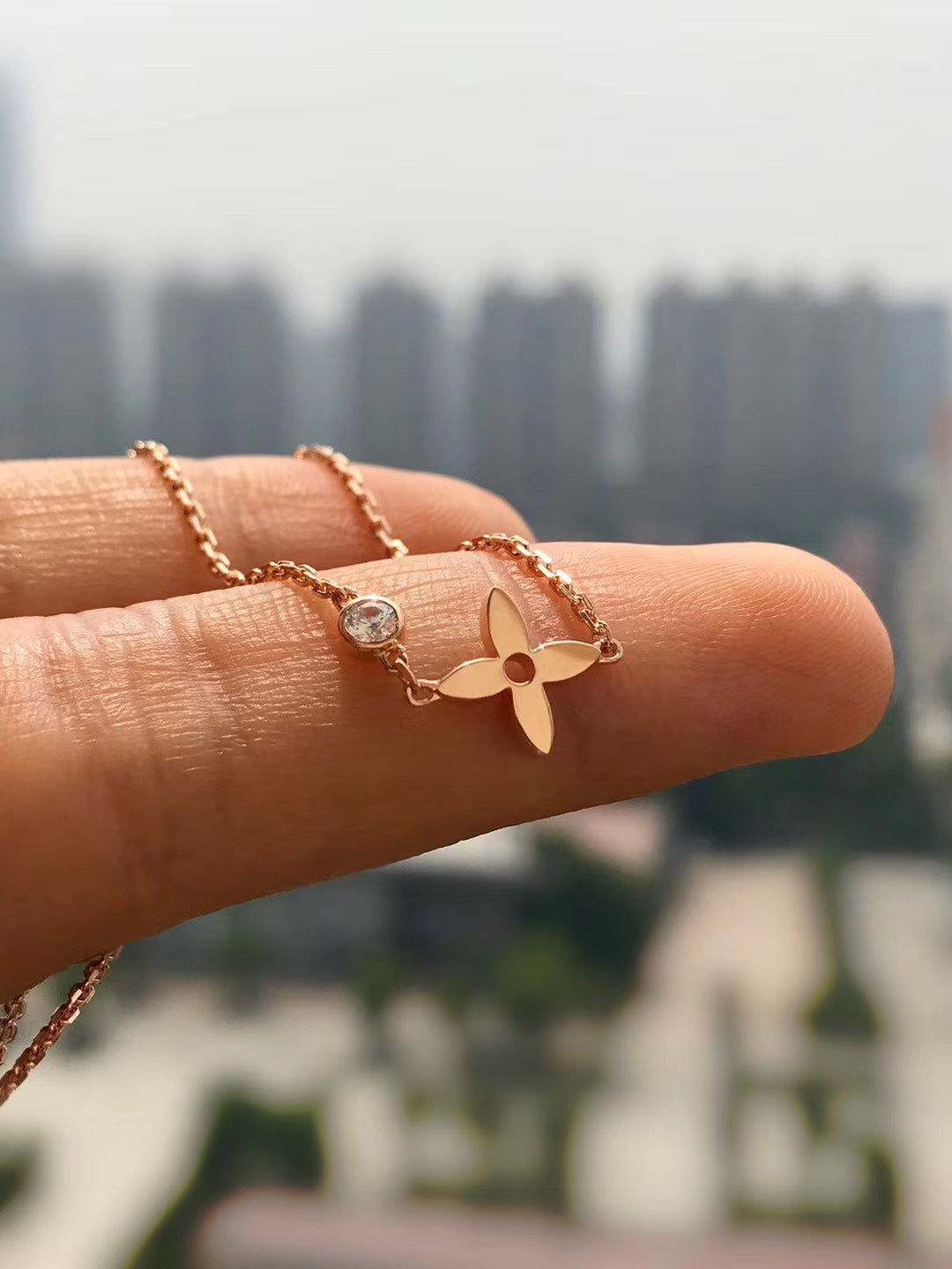 [Dawnora Jewelry]BLOSSOM PENDANT PINK GOLD AND DIAMOND