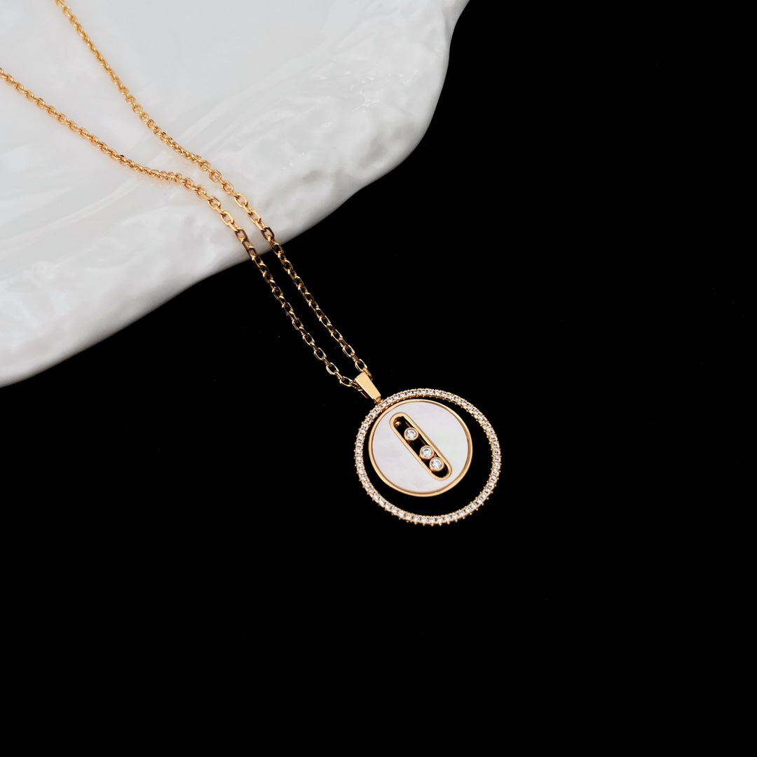 [Dawnora Jewelry]LUCKY MOVE MM NACRE BLANCHE DIAMOND NECKLACE