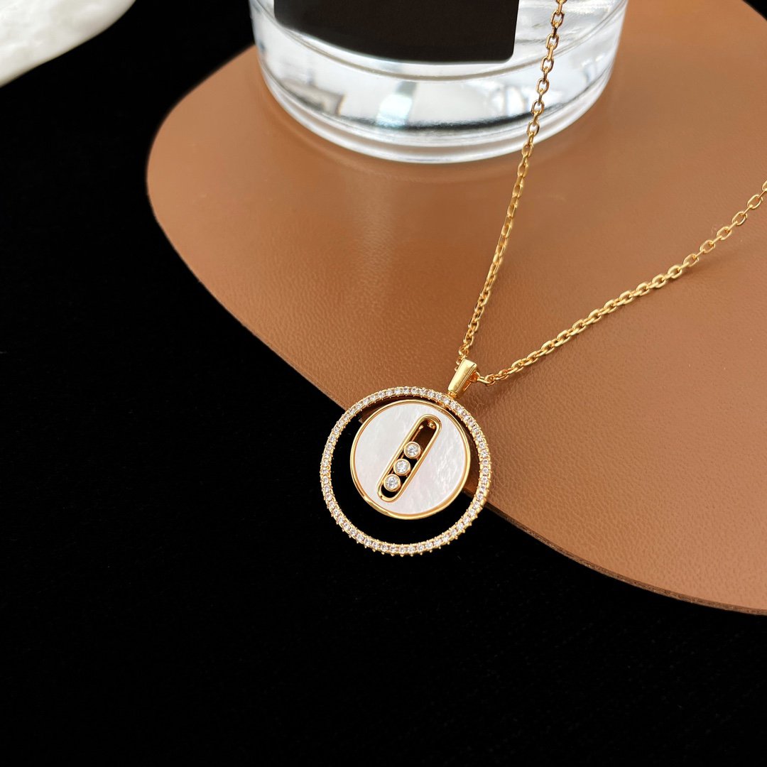 [Dawnora Jewelry]LUCKY MOVE MM NACRE BLANCHE DIAMOND NECKLACE