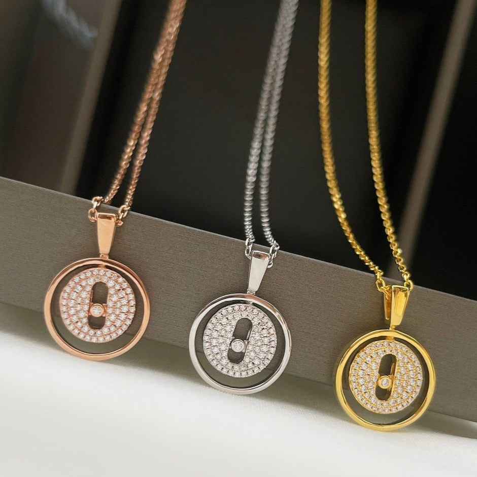 [Dawnora Jewelry]LUCKY MOVER PM PAVED NECKLACE