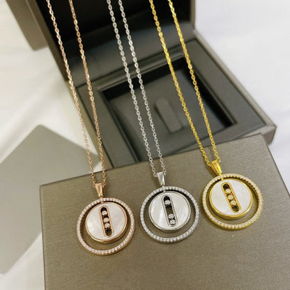 [Dawnora Jewelry]LUCKY MOVE MM NACRE BLANCHE DIAMOND NECKLACE