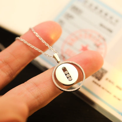 [Dawnora Jewelry]LUCKY MOVE MM SILVER DIAMOND NECKLACE
