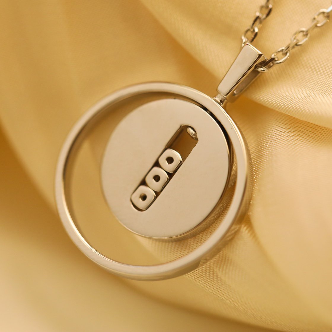 [Dawnora Jewelry]LUCKY MOVE MM SILVER DIAMOND NECKLACE