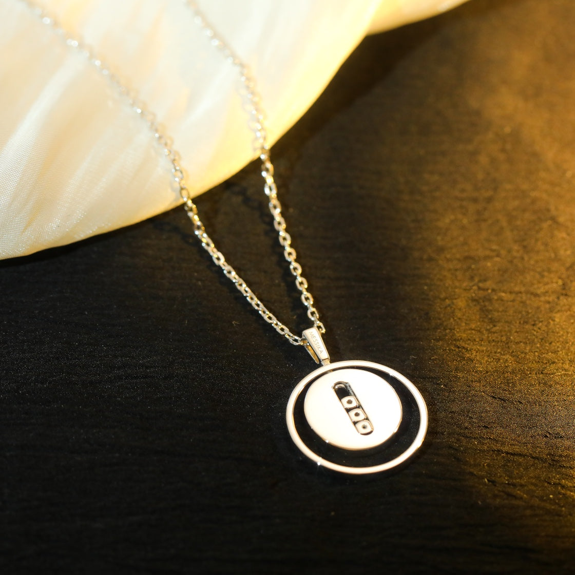 [Dawnora Jewelry]LUCKY MOVE MM SILVER DIAMOND NECKLACE