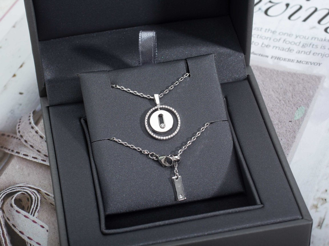 [Dawnora Jewelry]LUCKY MOVE PM NECKLACE SILVER DIAMOND