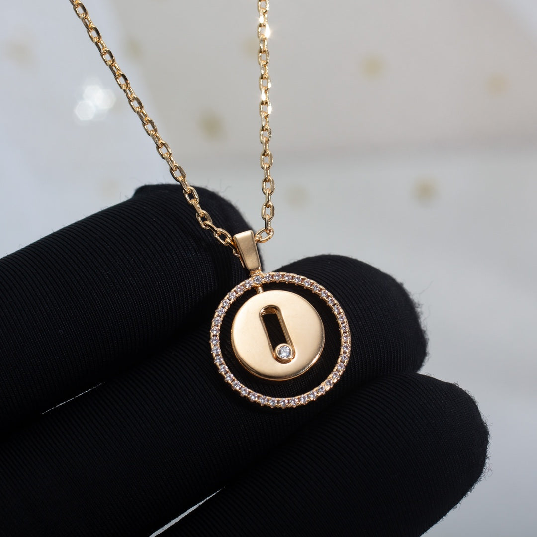 [Dawnora Jewelry]LUCKY MOVE PM NECKLACE PINK GOLD DIAMOND