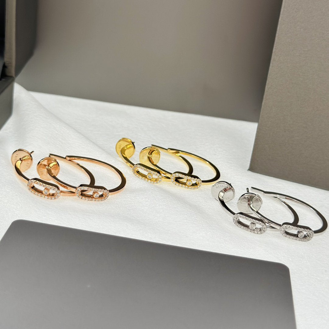 [Dawnora Jewelry]CREOLES MOVE UNO PM DIAMOND EARRINGS