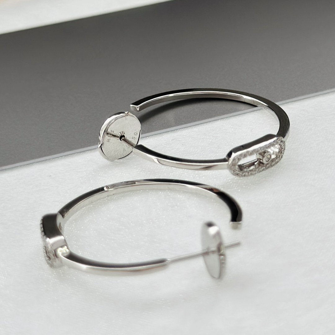 [Dawnora Jewelry]CREOLES MOVE UNO PM DIAMOND EARRINGS