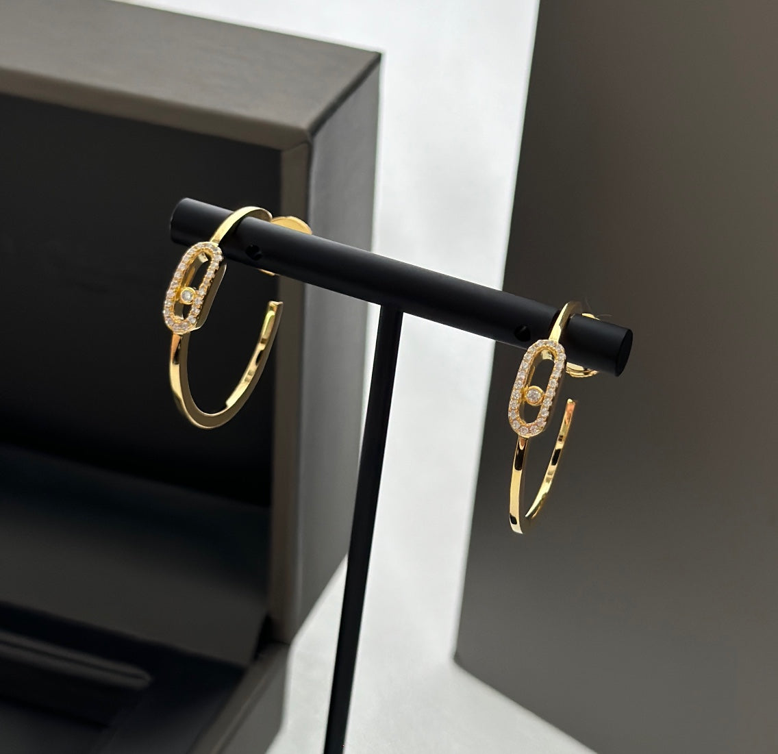 [Dawnora Jewelry]CREOLES MOVE UNO PM DIAMOND EARRINGS