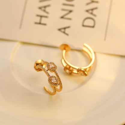[Dawnora Jewelry]CREOLES MY TWIN 2 RANGS SILVER DIAMOND EARRINGS