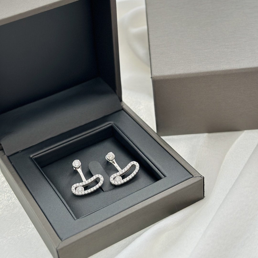 [Dawnora Jewelry]MOVE UNO SILVER DIAMOND EARRINGS