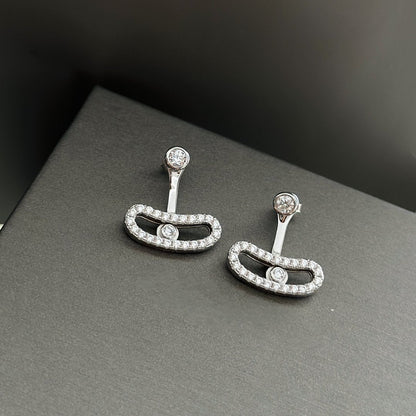 [Dawnora Jewelry]MOVE UNO SILVER DIAMOND EARRINGS