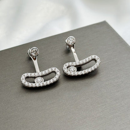 [Dawnora Jewelry]MOVE UNO SILVER DIAMOND EARRINGS