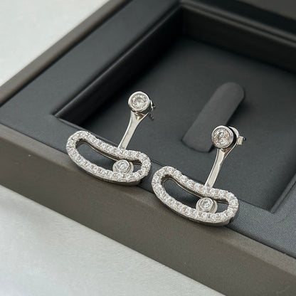[Dawnora Jewelry]MOVE UNO SILVER DIAMOND EARRINGS