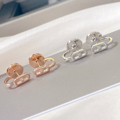 [Dawnora Jewelry]CREOLES MOVE UNO MINI 1 DIAMOND EARRINGS